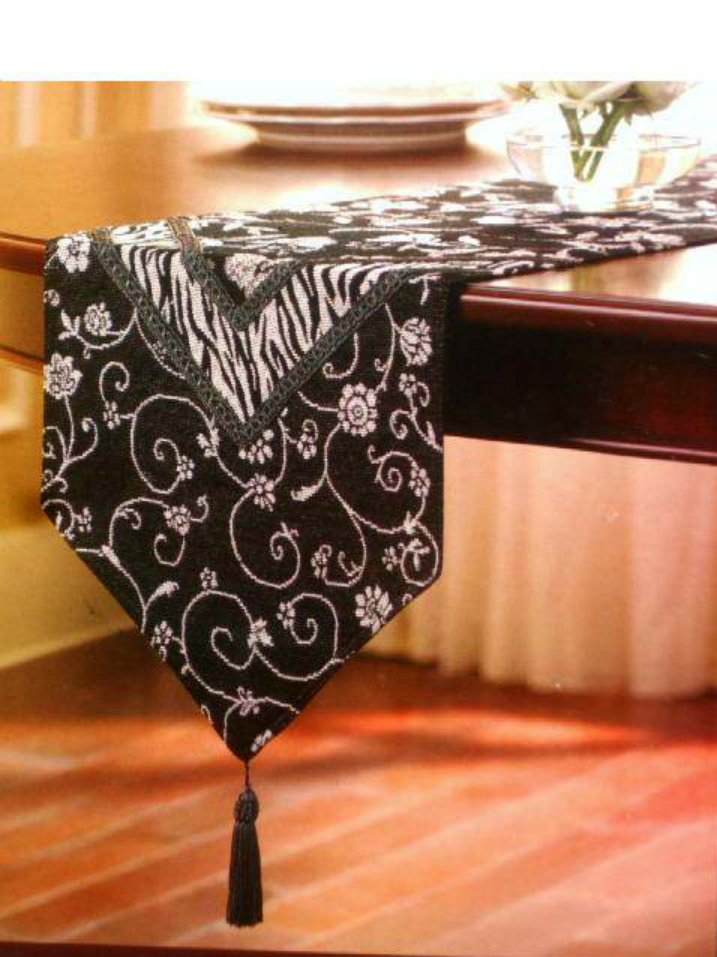 Black White Table Runner Chris Madden Mali