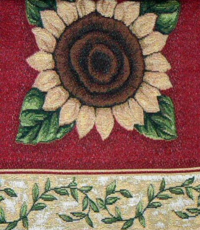 Sunflowers Table Runner Red Gold