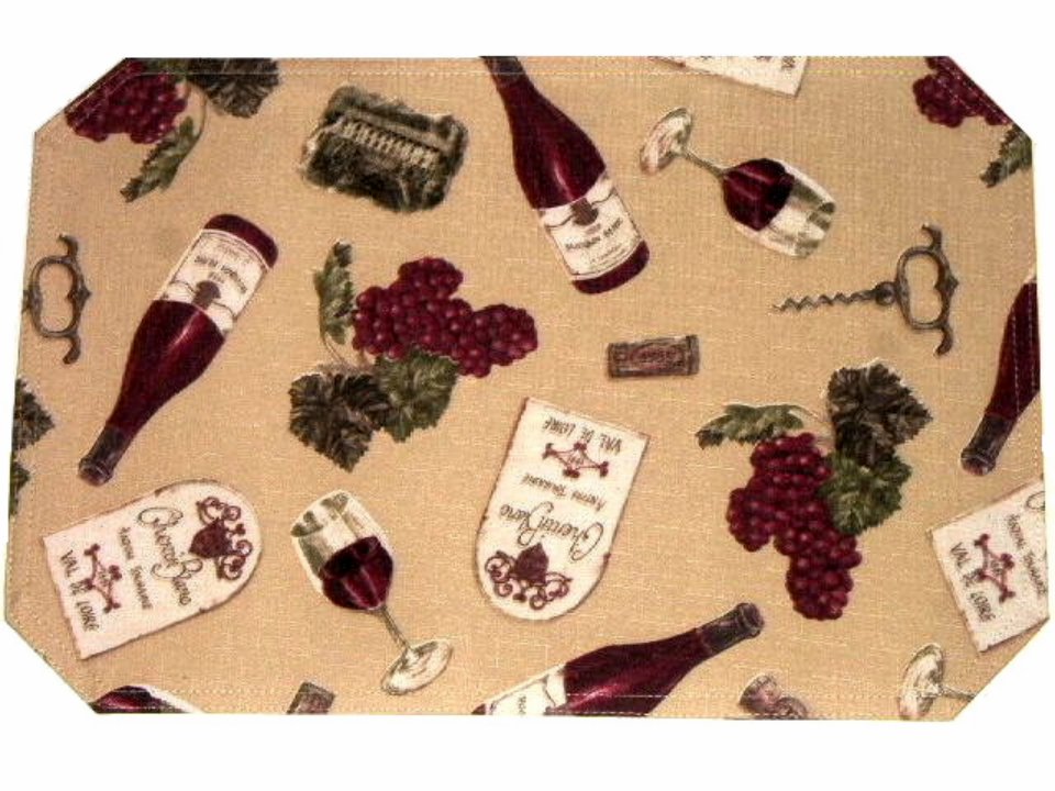 Wine Themed Kitchen Placemats