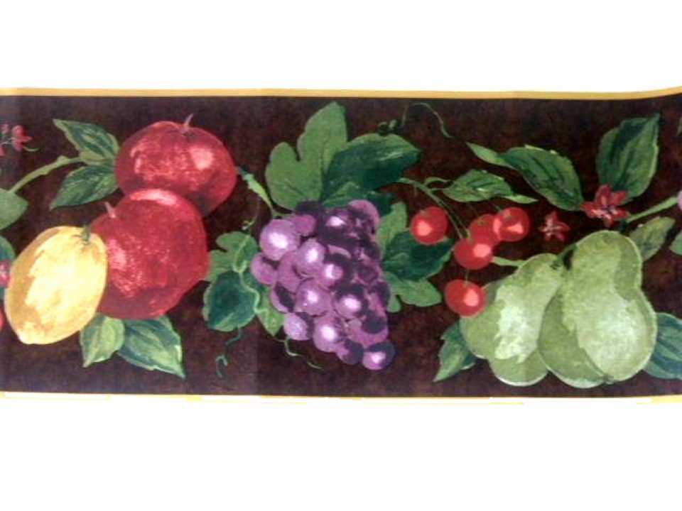 Fruit Wallpaper Border Apples Grapes Pears Cherries