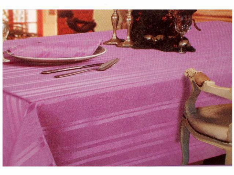 Satin Stripe Fabric Lavender Tablecloth