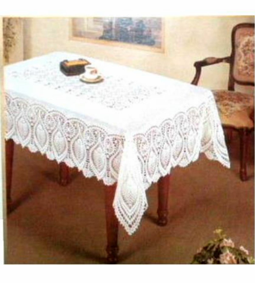 White Crochet Tablecloth Vinyl
