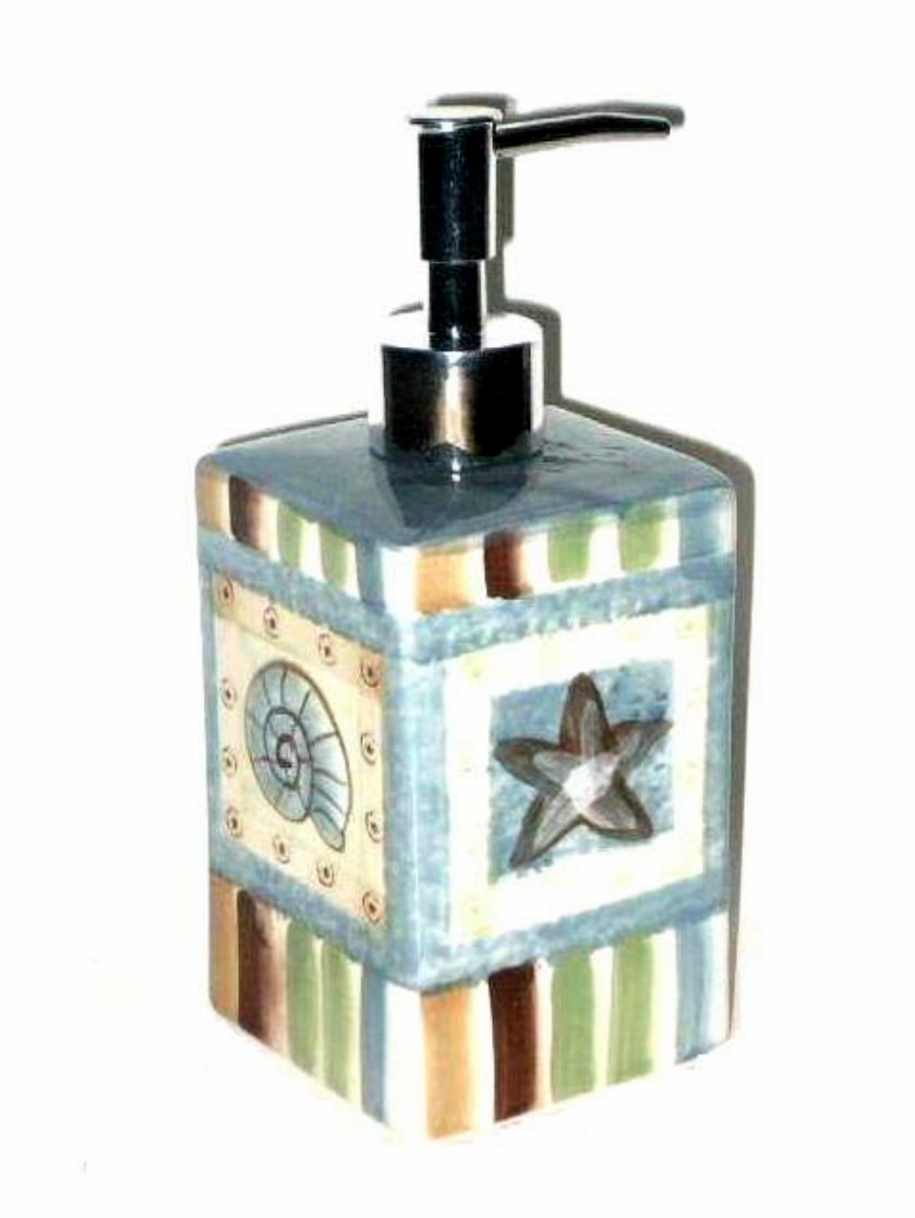 Seashells Starfish Soap Lotion Pump Dispenser Beach Decor