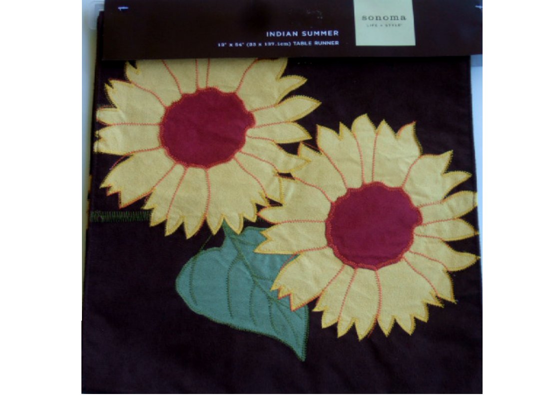 Brown Indian Summer Sunflowers Table Runner