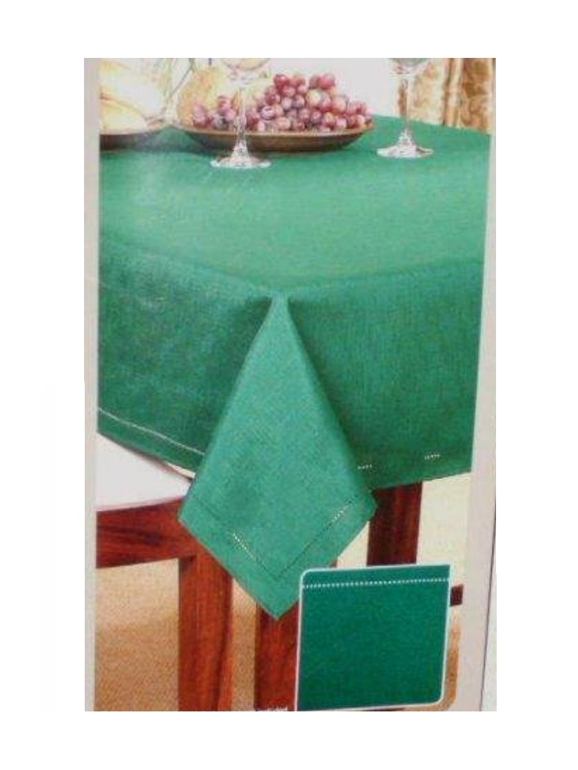 Green Tablecloth Fabric Hemstitch