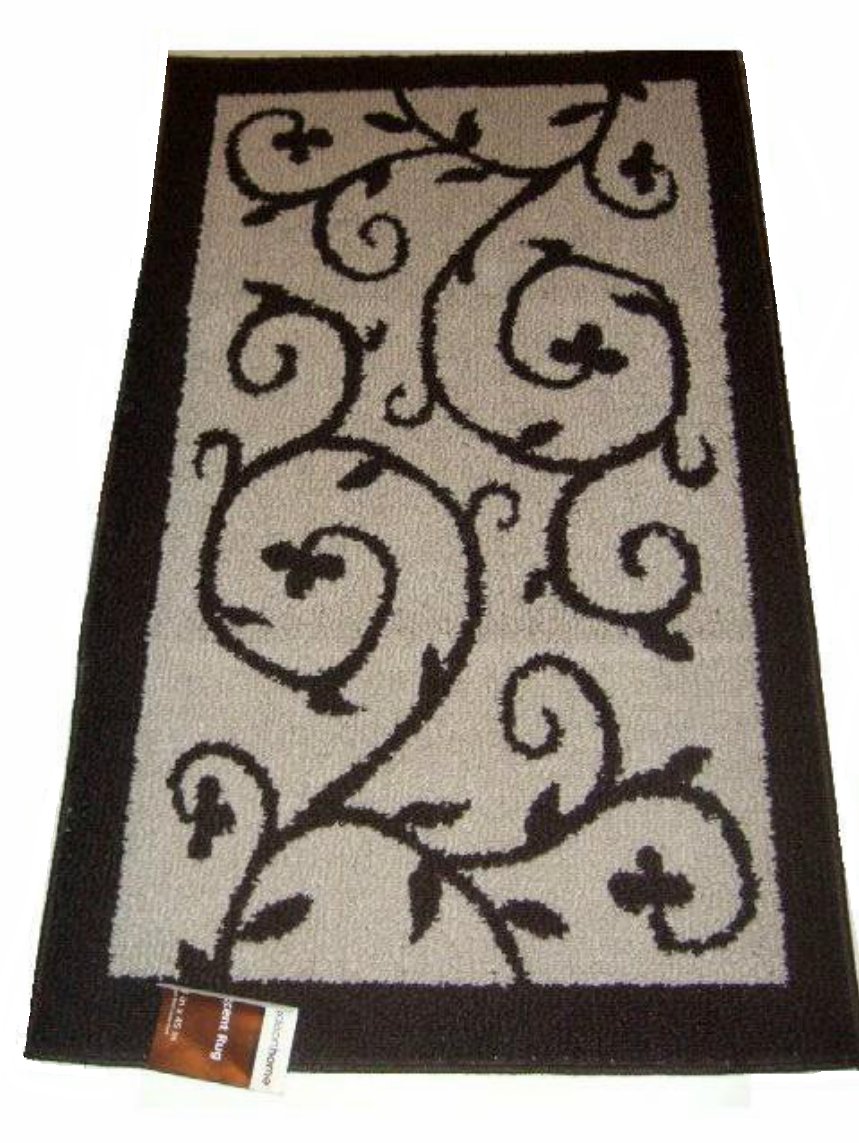 Beige Brown Scrolled Area Rug