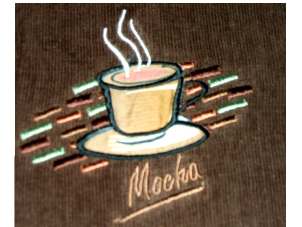 Coffee Themed Mocha Kitchen Towels Embroidered