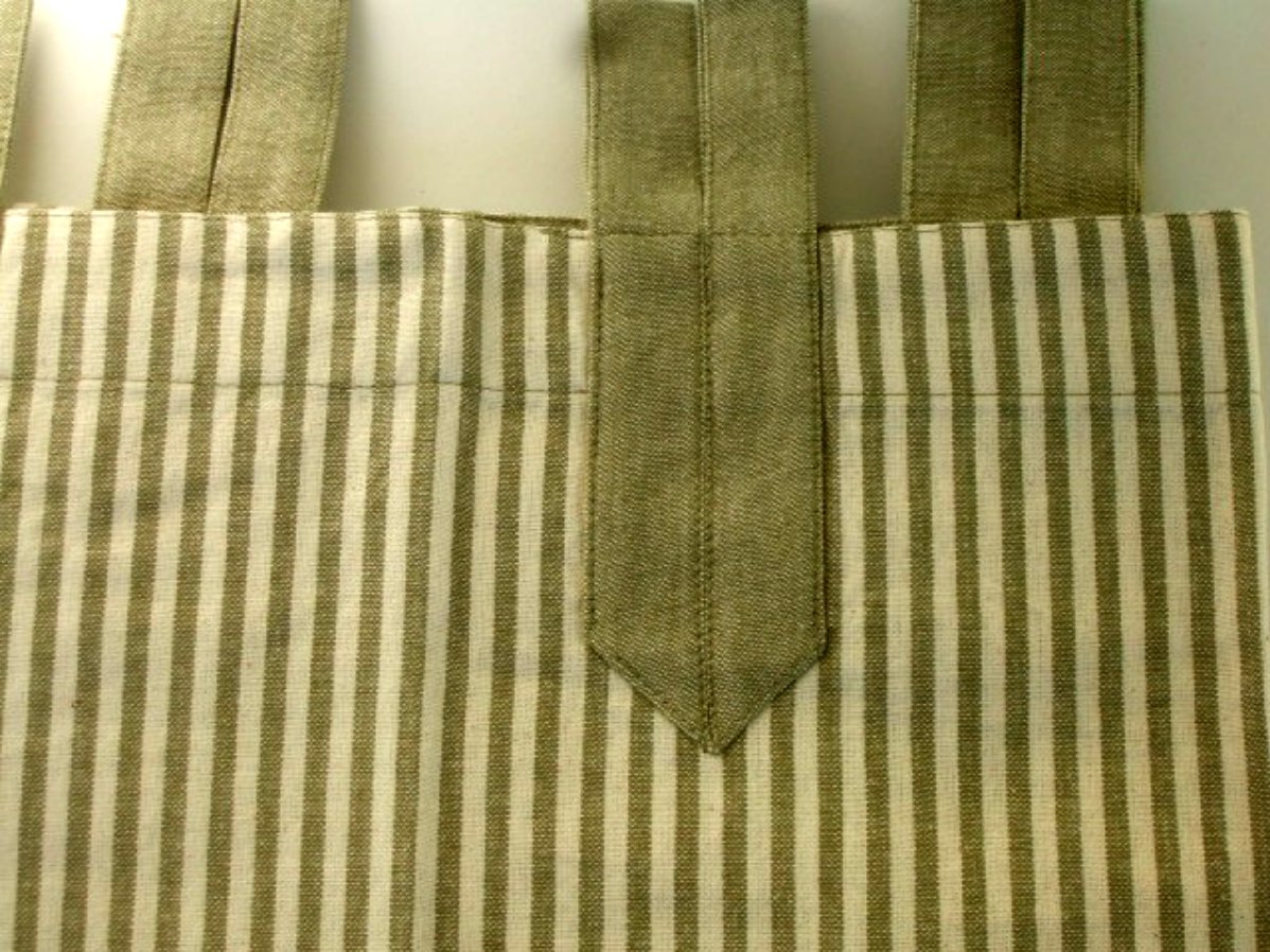 Green Cream Ticking Stripe Cafe' Curtains Park Smith