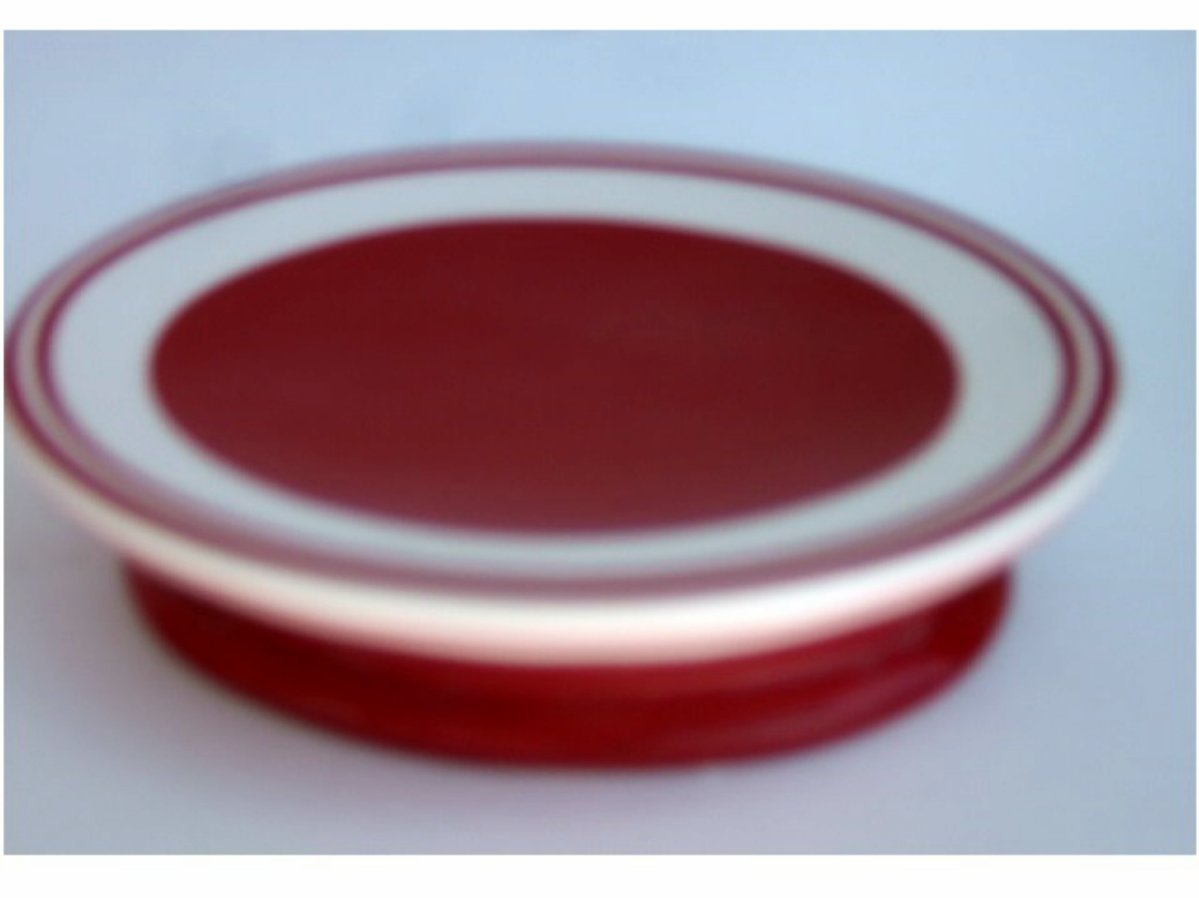 Red Ceramic Stripes Soap Dish