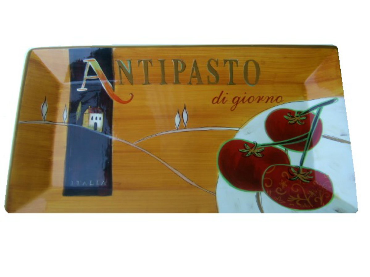 Hand Painted Earthenware Tuscan Themed Platter