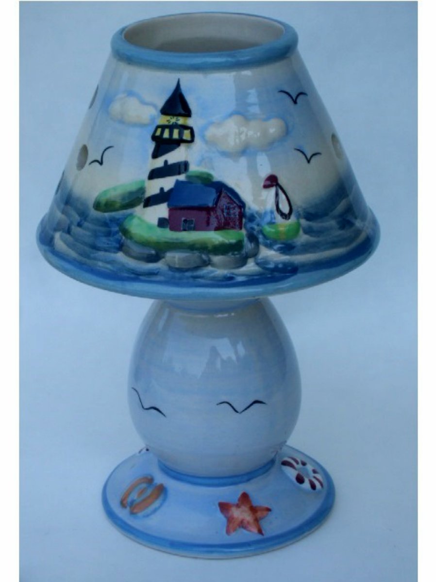 Nautical Lighthouse Candle Holder and Shade Globe