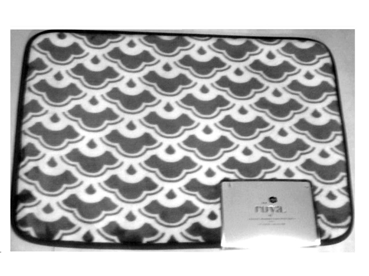 Gray White Geometric Memory Foam Bath Mat