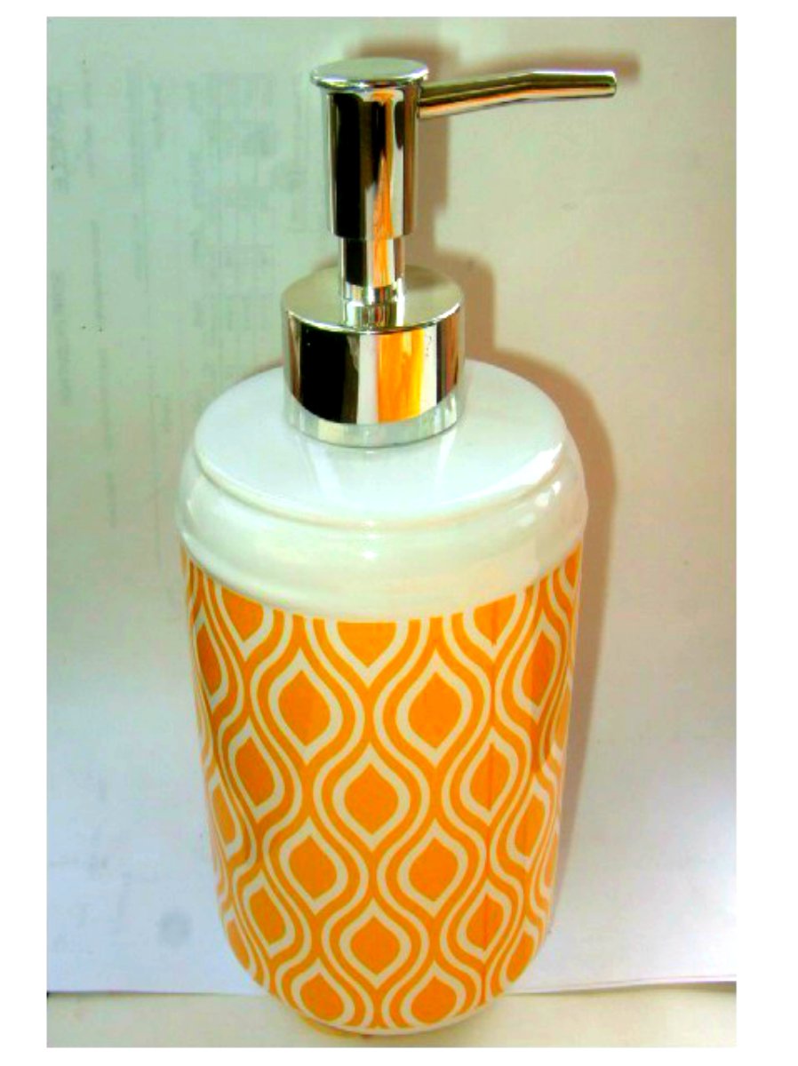 Yellow Geometric Resin Lotion Pump Soap Dispenser