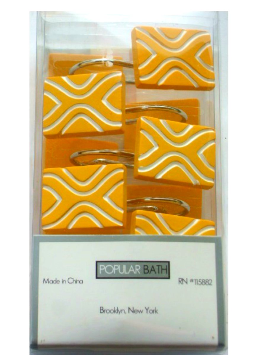 Geometric Yellow Resin Shower Curtain Hooks Popular Bath