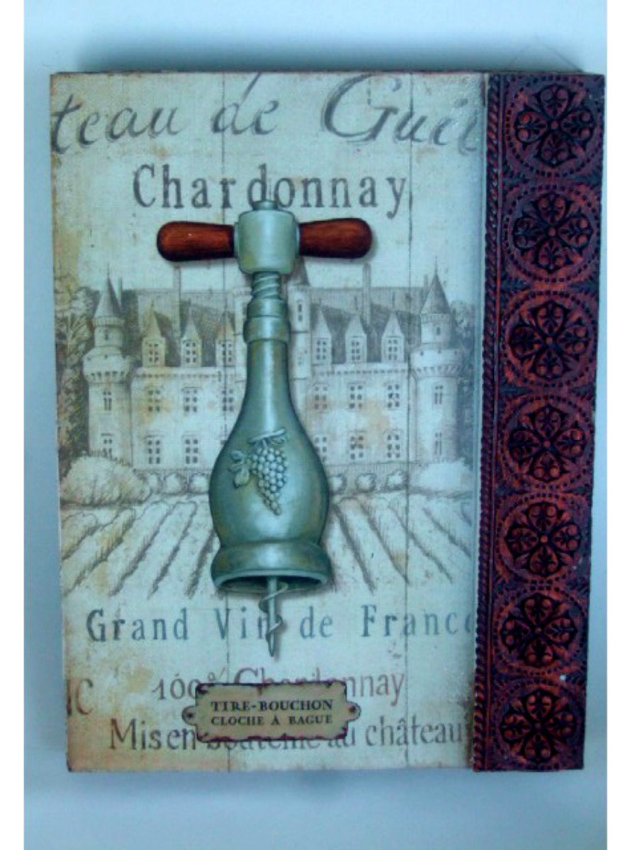 French Chateau Chardonnay Wine Plaque Wall Decor