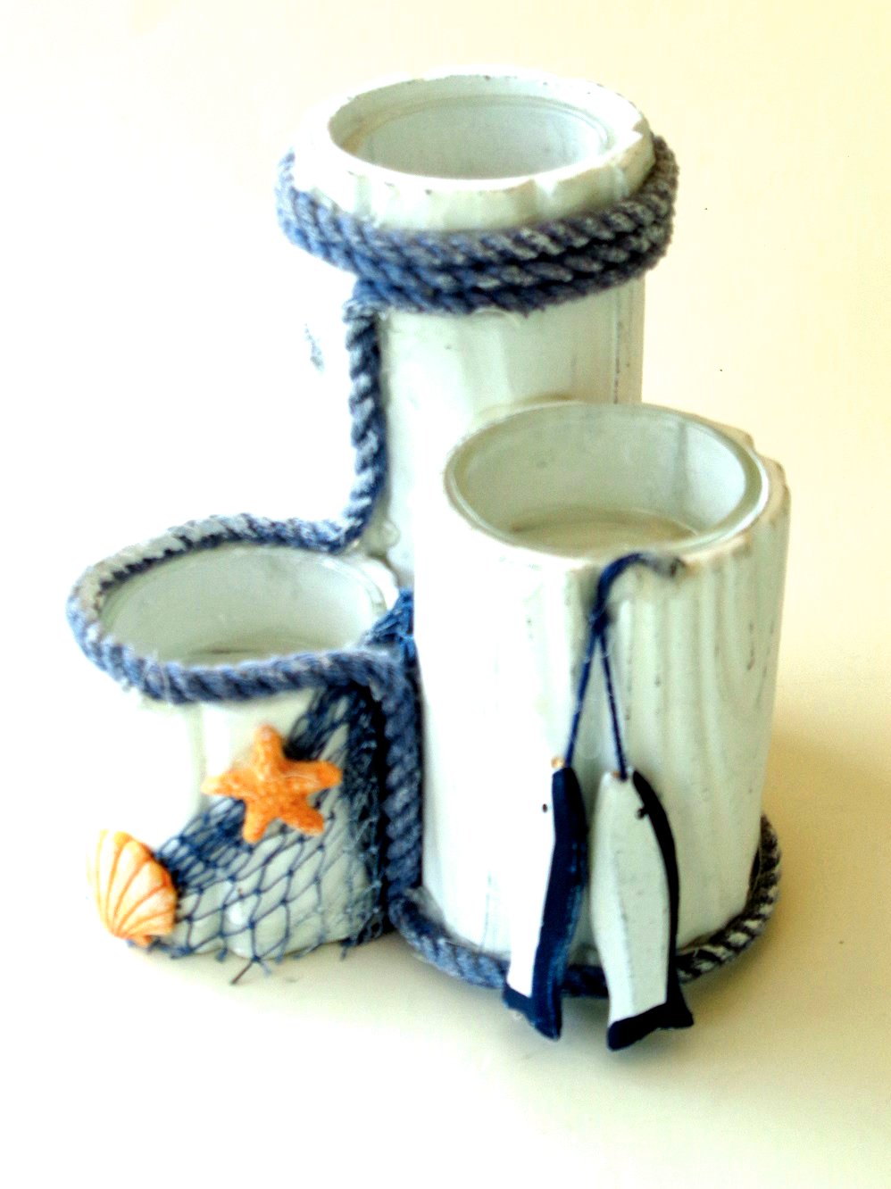 Nautical Beach Themed Candle Holders Coastal Decor