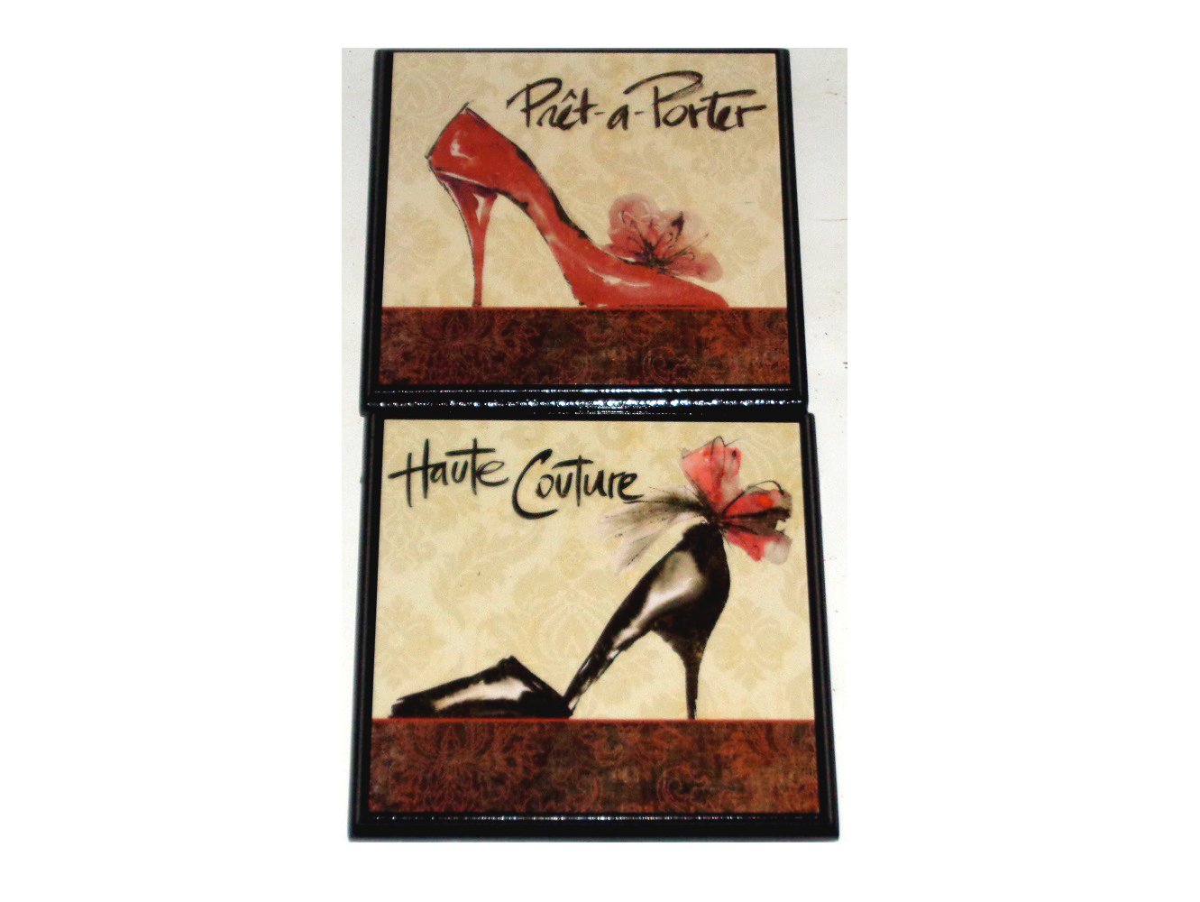 Red Black Shoes Wall Plaque Set