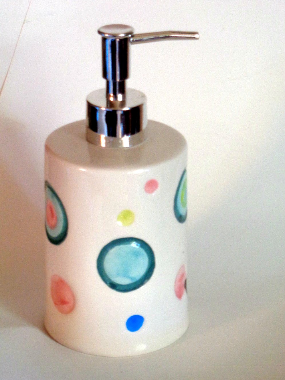 Geometric Circles and Dots Soap Pump Lotion Dispenser