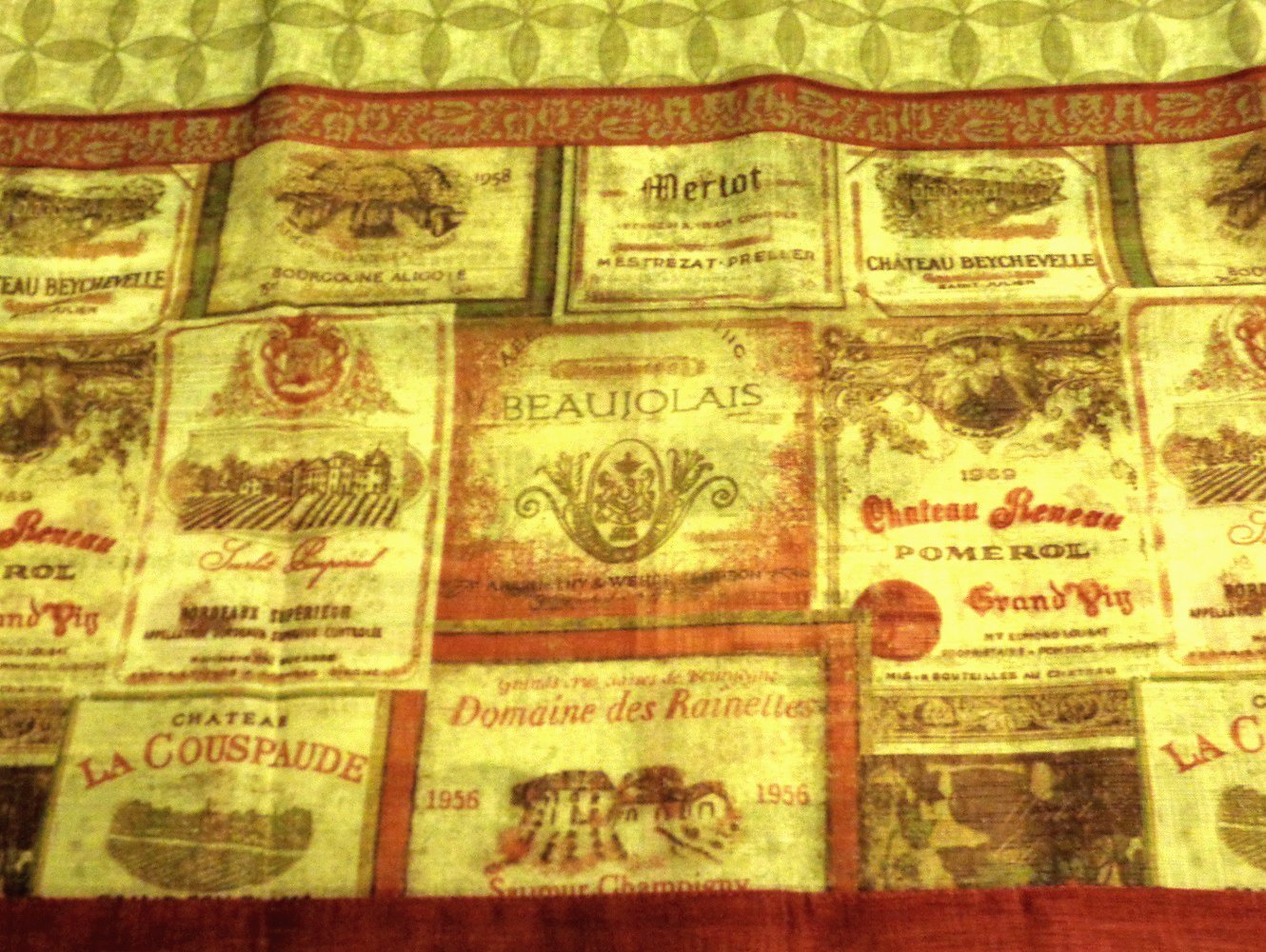 Tuscan Wine Labels Kitchen Curtains Valance Merlot