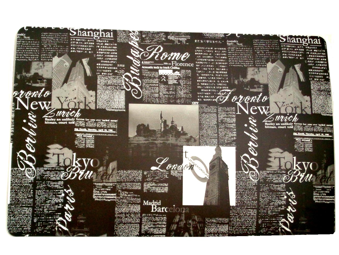 Tokyo New York London Paris Black Placemats
