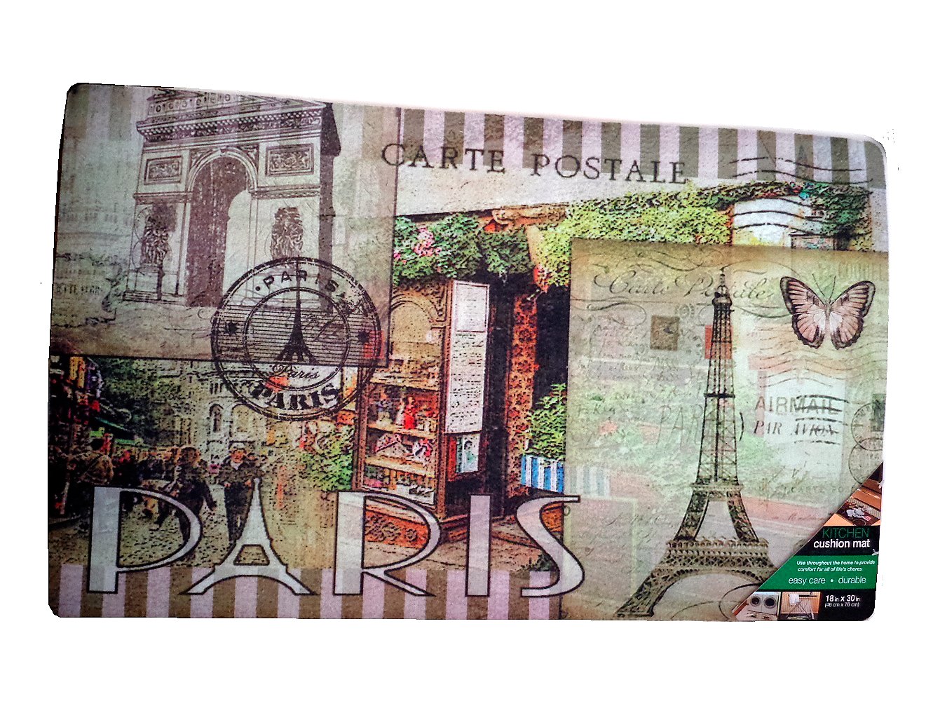 Paris Eiffel Tower Postcard Comfort Mat Rug