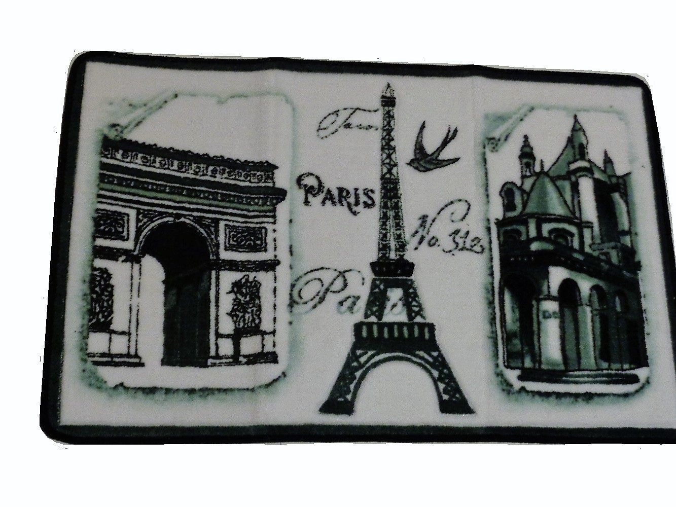 Paris Eiffel Tower French Carved Bath Mat