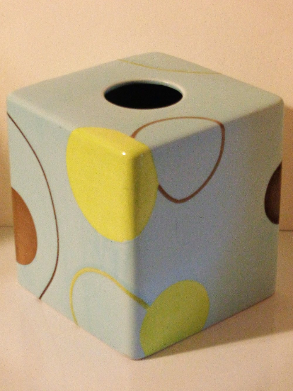 Modern Circles Game Ceramic Tissue Box Cover
