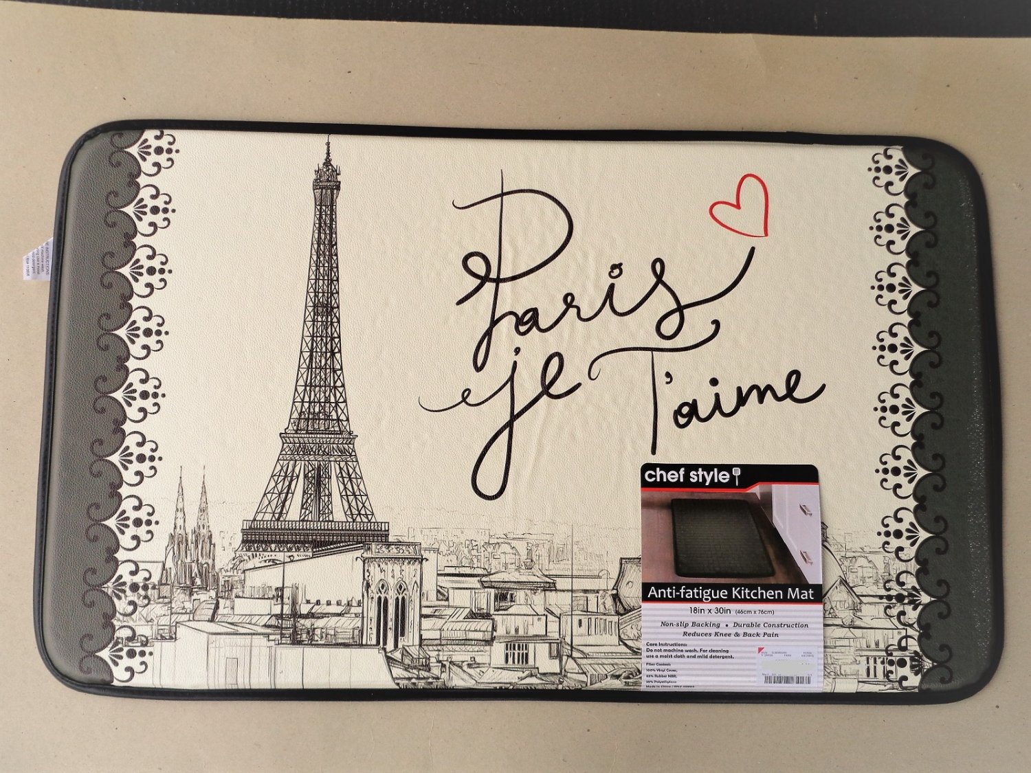 Paris Eiffel Tower Comfort Mat Chef Style Rug French Decor