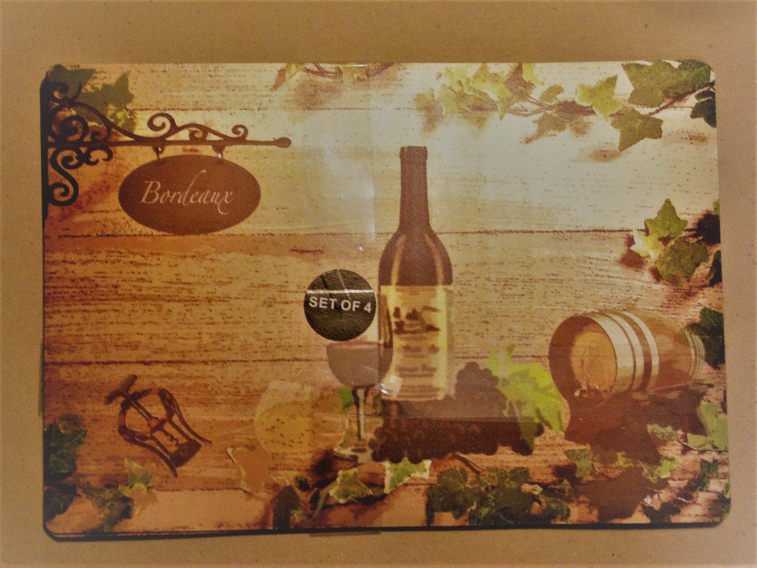 Bordeaux Wine Grapes Placemats Set A La Carte