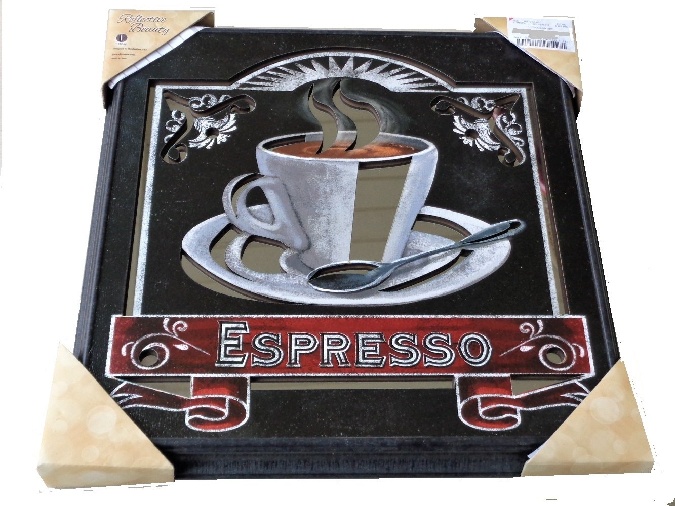 Espresso Coffee Mirrored Wall Art