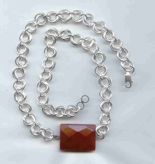 Carnelian Mobius Chain Maille Necklace