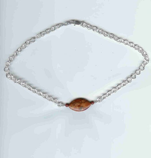 Flower Chain Maille with Fire Jasper