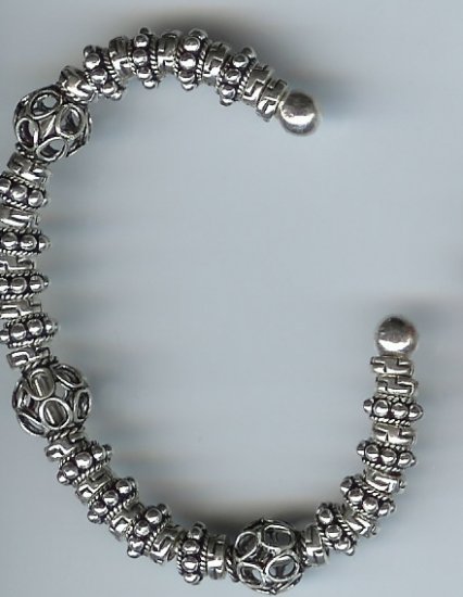 Bali Silver Bracelet, sterling silver, Torque, bangle
