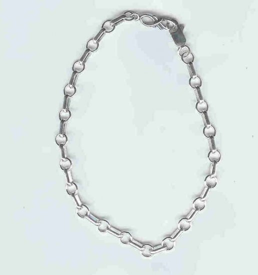 Circle and Bar Bracelet, sterling silver