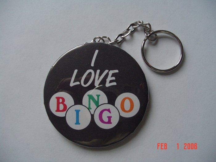 I Love Bingo Bingo Keychain Games Fun Numbers