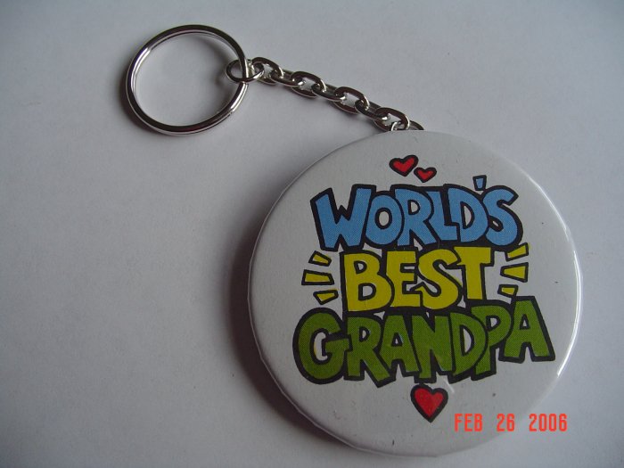 World's Best Grandpa Keychain Grandparents children Mom Dad