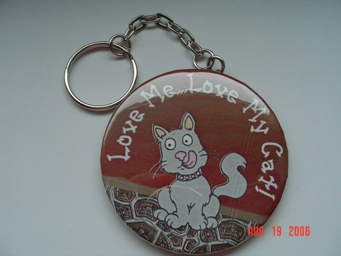 Love Me..Love My Cat Keychain Pets Animal Pet Kittens Cats