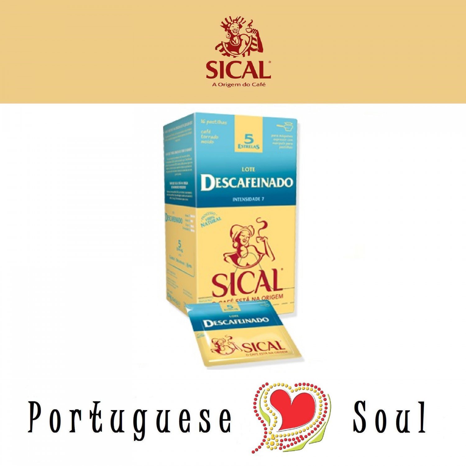 SICAL Roasted Ground Coffee Decaffeinated 16 ESE Pods