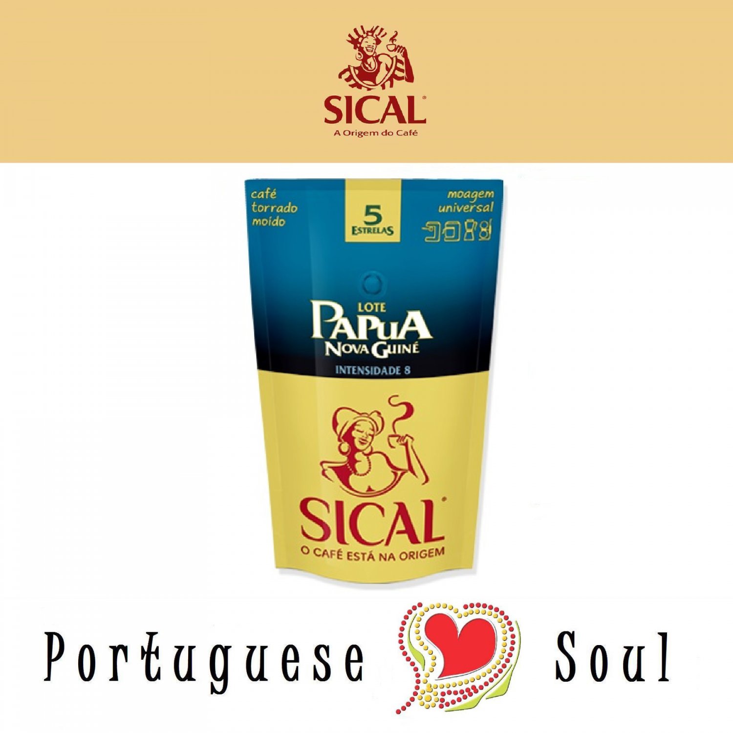 SICAL Roasted Ground Coffee Papua Nova Guiné 220g