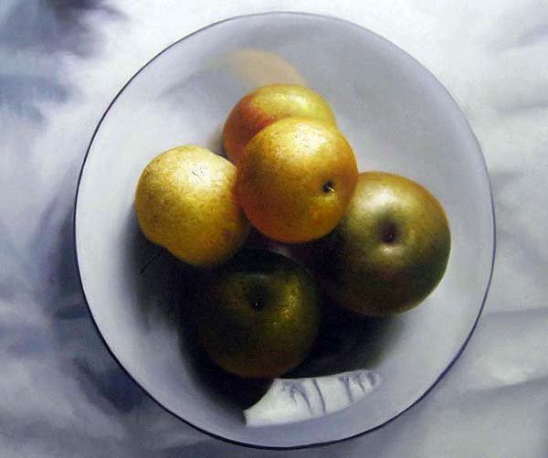 Bowl of Asian pears 20" x 24" Original Oil
