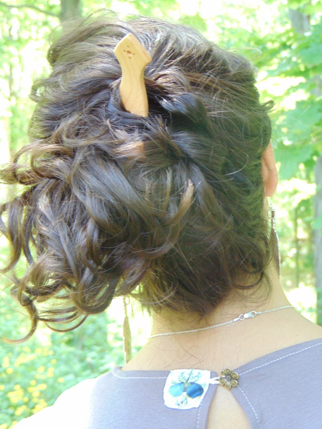 Two Handmade Wooden Hair Forks