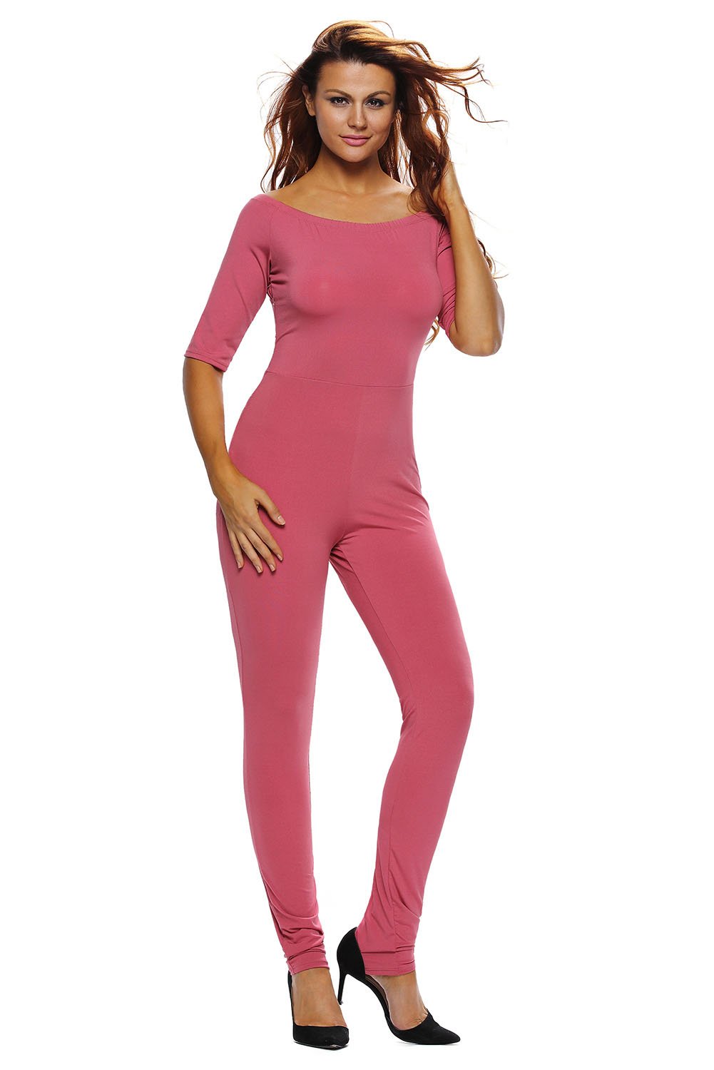 Rosy Bardot Neckline Fashion Jumpsuit