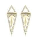 Diamond shape gold fashion earrings