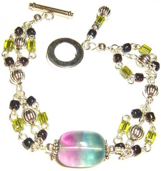 Seed Beads and Flourite Barrel