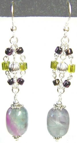 Seed Beads and Flourite Barrel