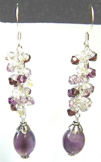 Dangling Amethyst and Crystals