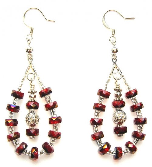 Glass Beaded Teardop Earrings
