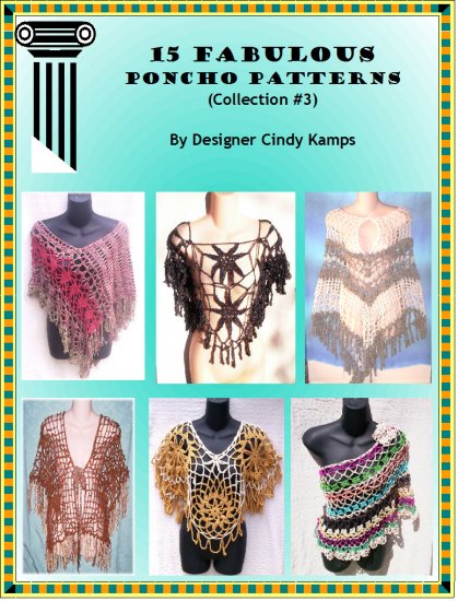 15 Fabulous Poncho Patterns EBook By Designer Cindy Kamps