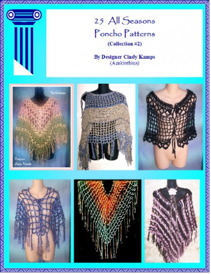 25 Poncho Patterns EBook #2 Crochet Patterns by Cindy Kamps