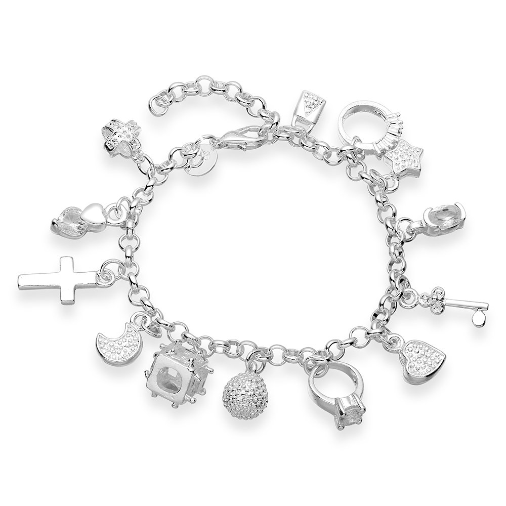 H144 Free shipping 925 silver plated bracelet,8 inches ,25g